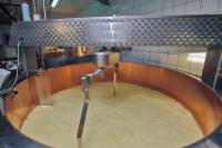 Fabrication du fromage de Comté - Cuisson et brassage du lait en cuve à 55 °C